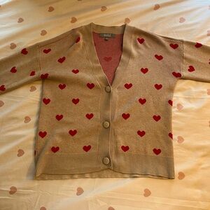 heart pattern cardigan